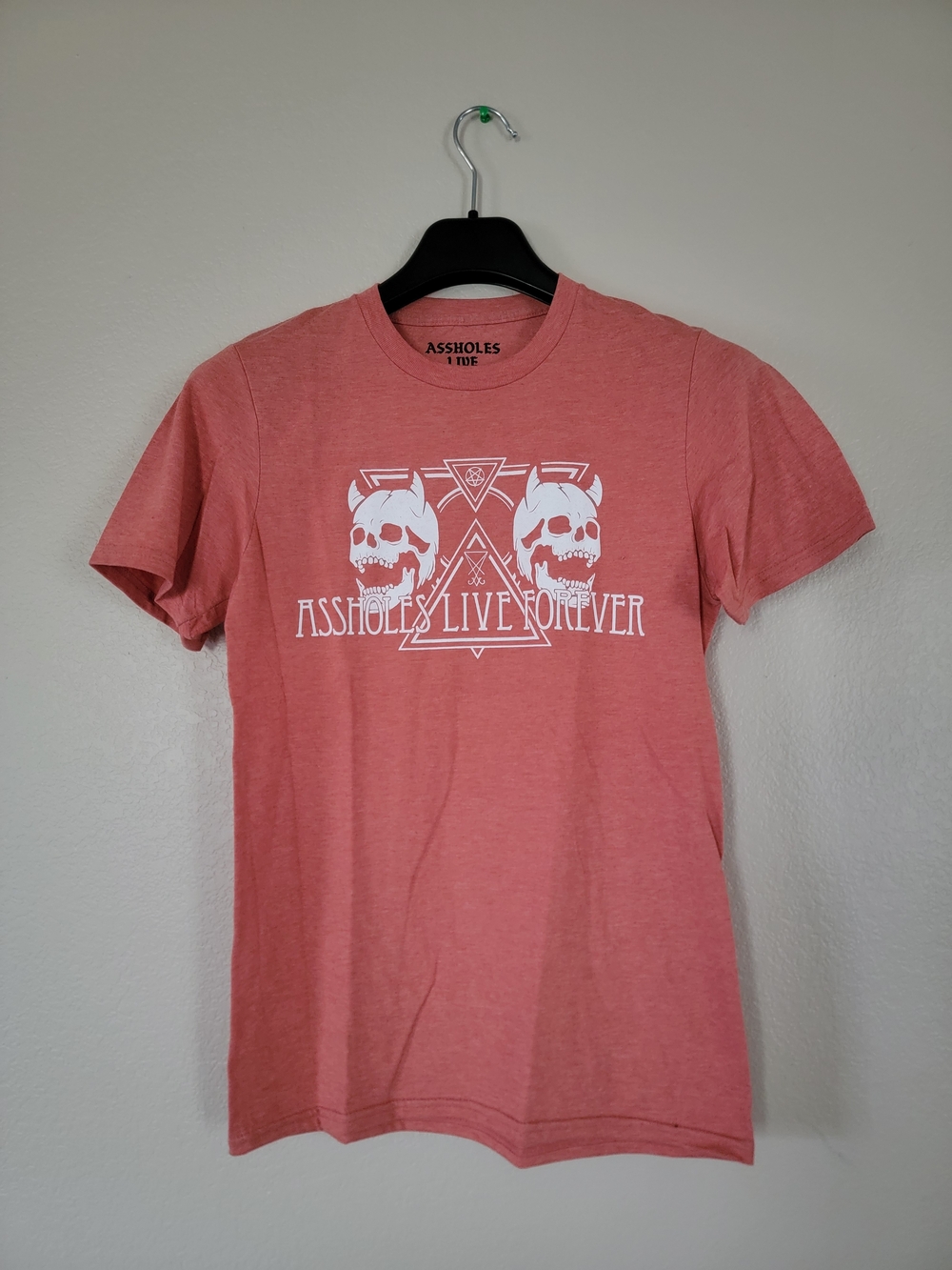 Assholes Live Forever Coral Graphic Women's Tee